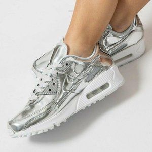 Women’s Nike Air Max 90 SP Silver Chrome Shoe Sz 6